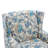 Duward Boho Blue Floral Upholstered Wingback Accent Chair with Nailhead Trim-2107358654