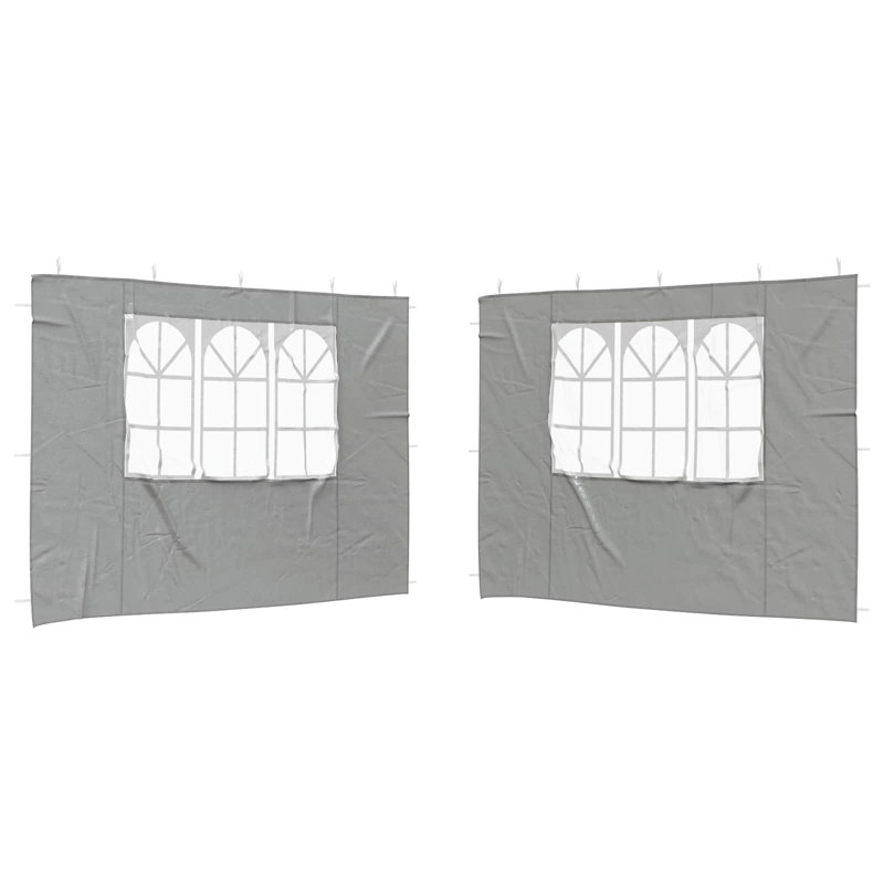 VidaXL Side Wall for Canopy, 195cm H x 300cm W x 0.1cm D, Light Grey