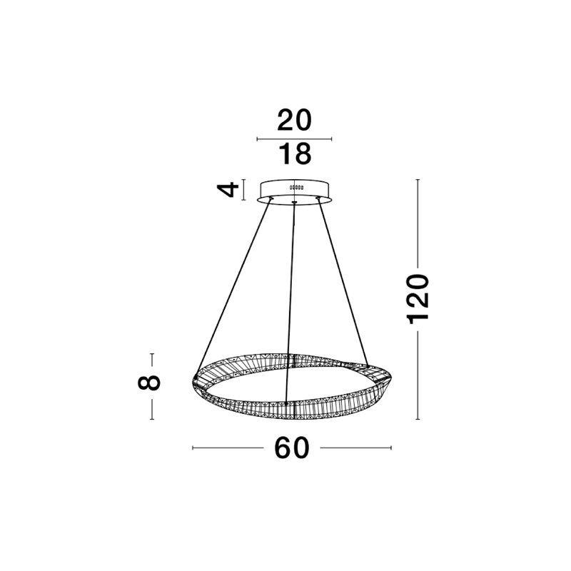 1 - Light Gold LED Crystal Pendant