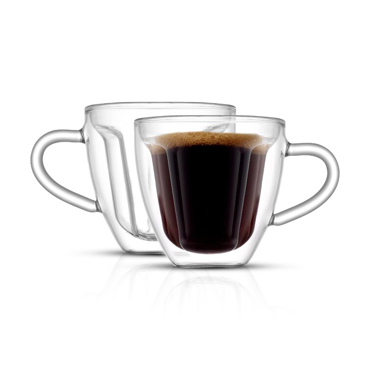 Double wall espresso glass espresso cups 5.4 oz. Set 4 Mug
