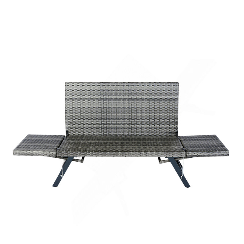 1 banc de conversation pliable en osier pour patio