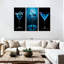 Ensemble de 3 boissons bleues sur toile-92829635