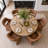 60" Solid Round Pedestal Kitchen Dining Table-131563006