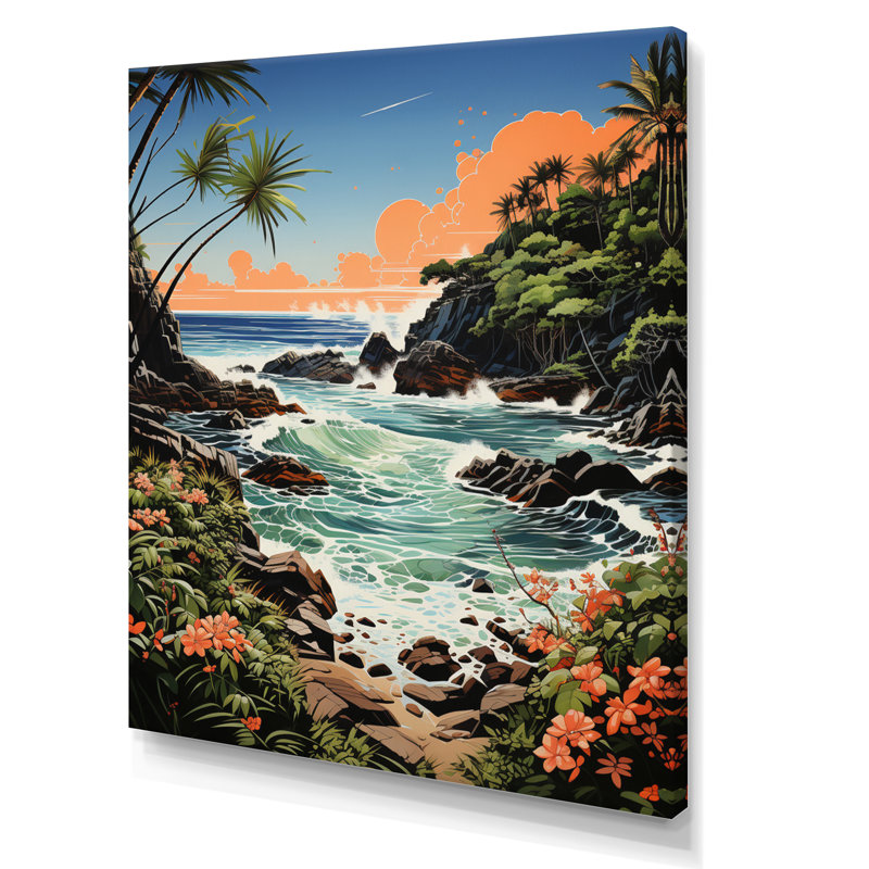 «Bara Coastaltropical Tropical Paradise II», reproduction sur toile, H 20 po x l 12 po x P 1 po, Toile tendue