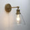 Applique murale rétro industrielle rétro 1 lumière en cône de verre pour salle de bain, cuisine, chambre, couloir
