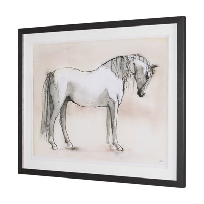 by Studio Hand-Embellished Framed Artwork Matted under Glass