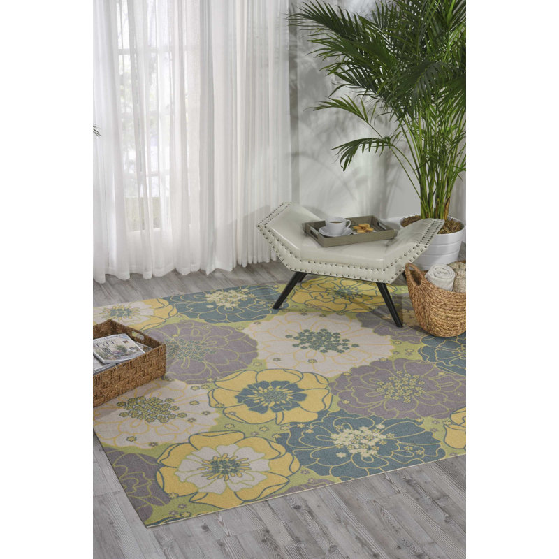 Tapis vert moderne Dian, Carré 6 pi 6 po