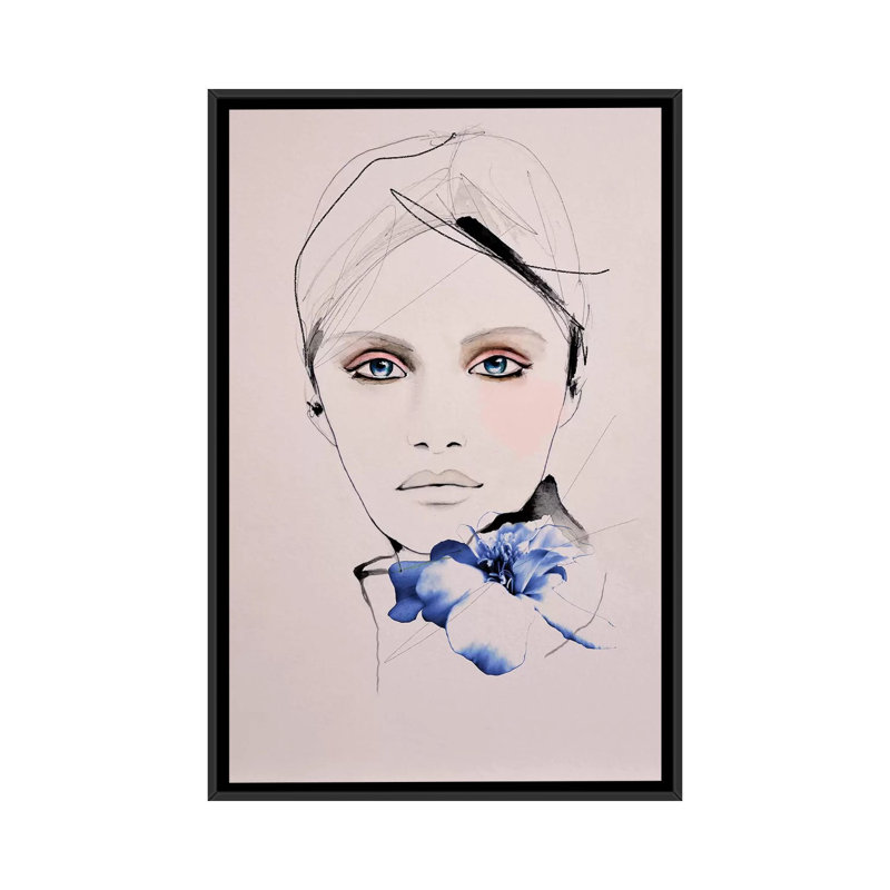 «Sky Wolf», impression sur toile, H 26 po x l 18 po x P 1,5 po, Toile avec cadre noir, Pas de tapis
