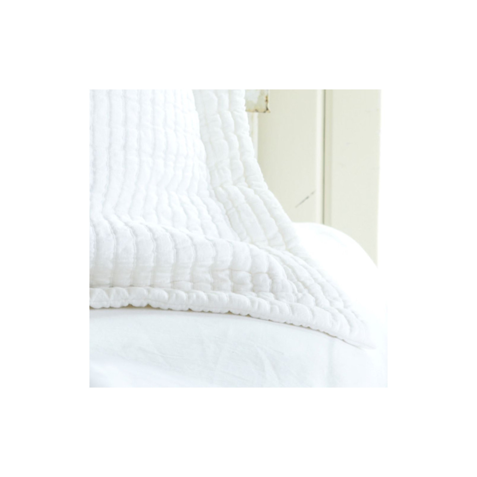 Hudson Stripe Cotton Blend Sham Set, White, King