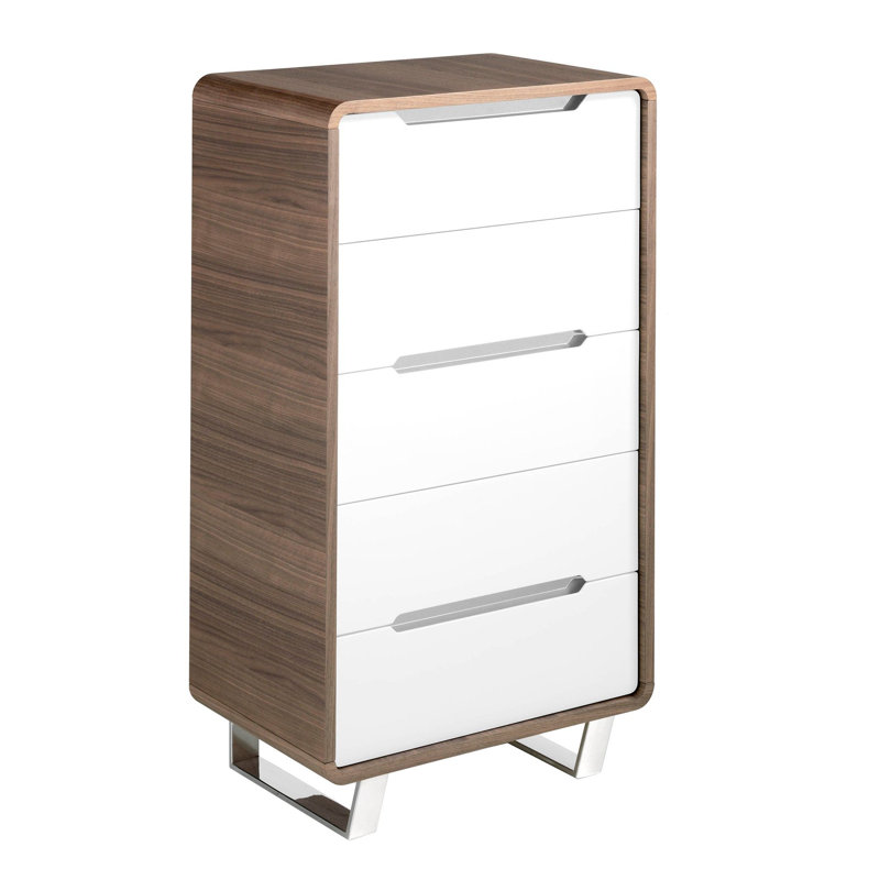 Chiffonier white wood, walnut