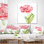 Seule tulipe rose sur fond blanc - coussin décoratif à imprimé floral