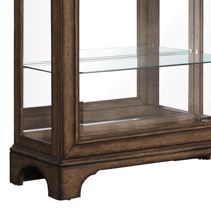 Gehring Traditional Sliding Door Curio With Glass Shelves And LED Light