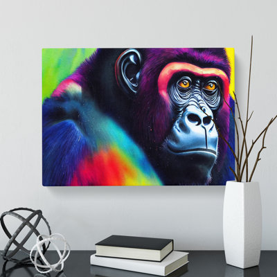 Colourful Gorilla - Wrapped Canvas