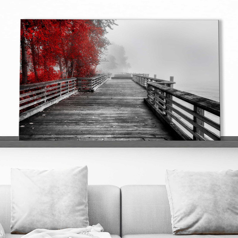 " Fall Walkway " by Vladimir Kostka, Wrapped Canvas, 36" H x 60" W x 1.5" D