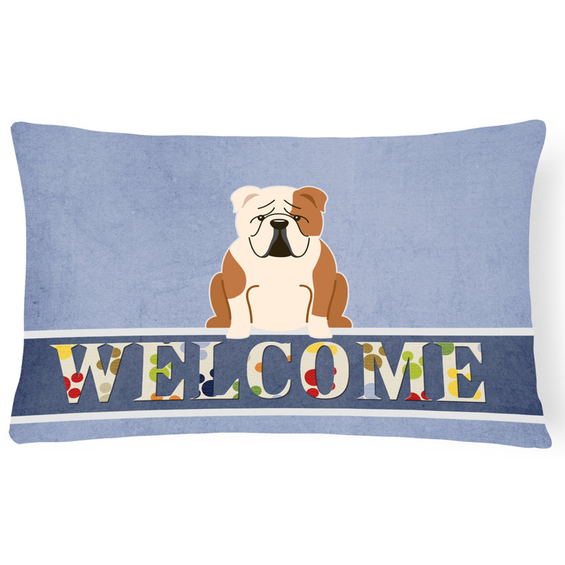  Coussin English Bulldog, Fauve / blanc
