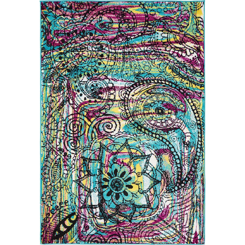 Abstract Indoor Rug, Rectangle 4' x 6'