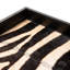 Leather Rectangle Tray W/ Zebra Inlay - Springbok Horn Handles