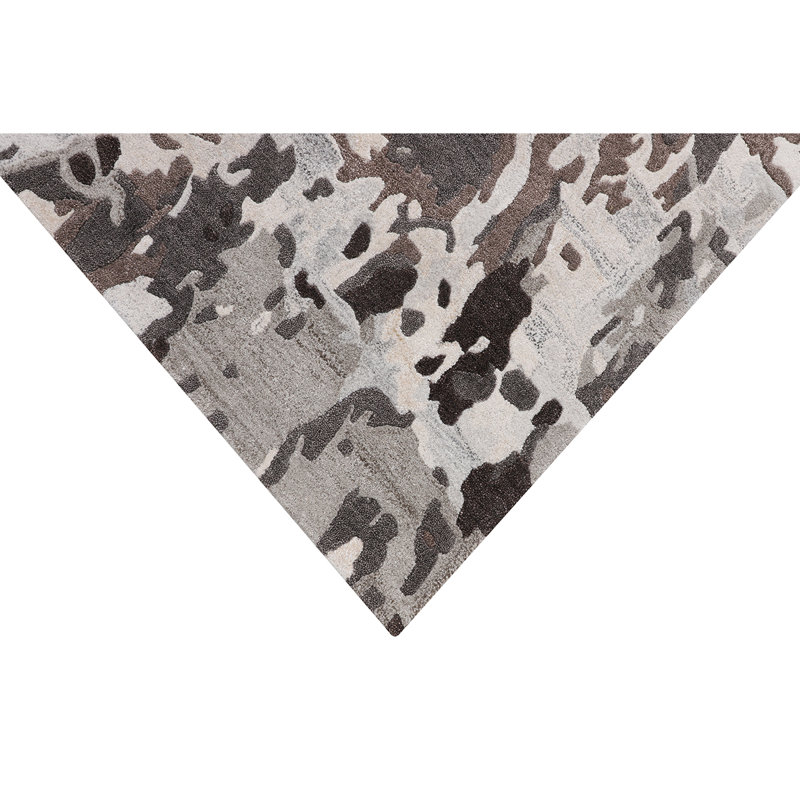 Hand Woven Wool Abstract Area Rug, Rectangle 5'9" x 8'10"