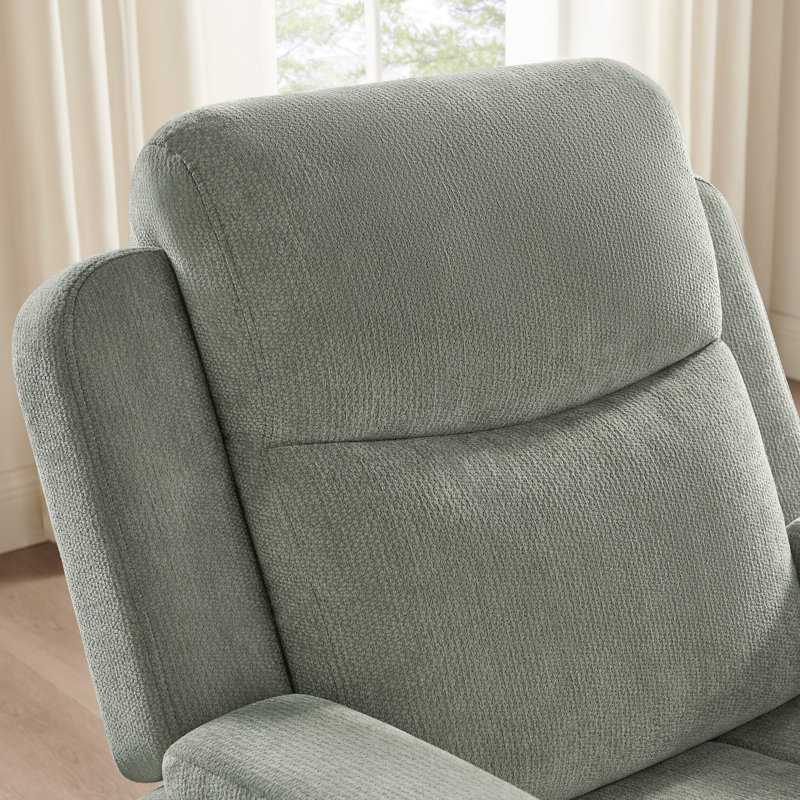 Fauteuil inclinable électrique avec fauteuil berçant, oscillant et pivotant, porte-gobelets intégrés, Sage Green