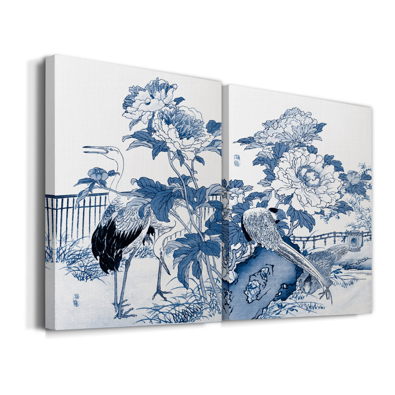 Red Barrel Studio® Blue And White Asian Garden I Framed On Canvas 2 ...