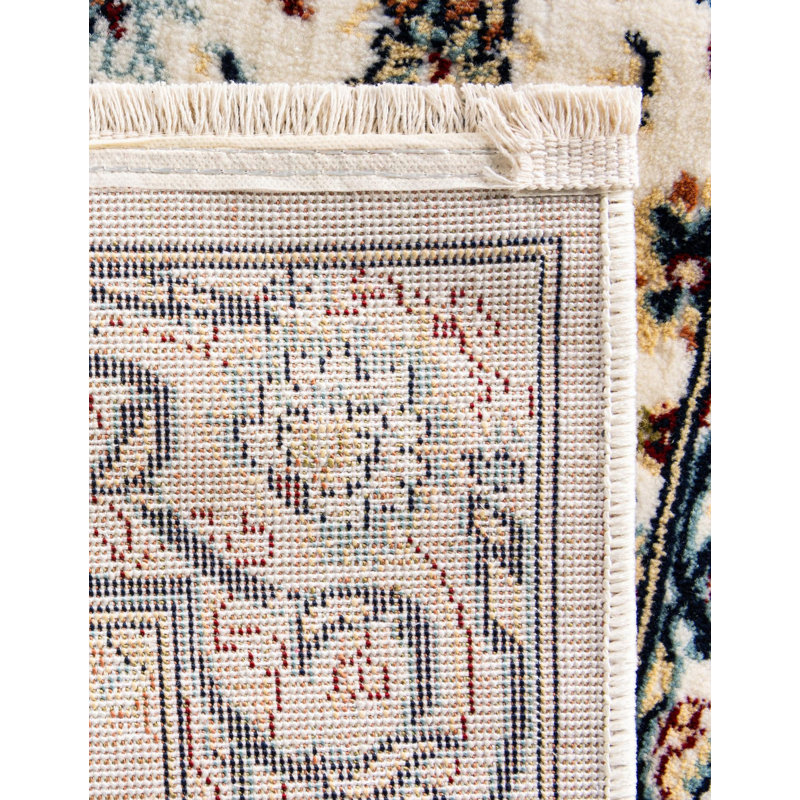 Tapis oriental Jackson / ivoire / bleu Jackson, Ivory/Blue, Tapis de couloir 2 pi x 8 pi