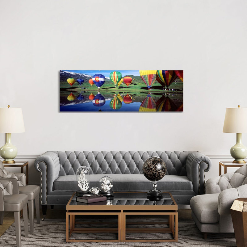 Reflection Of Hot Air Balloons On Water, Colorado, USA by Panoramic Images - Wrapped Canvas Panoramic Gallery-Wrapped Canvas Giclée