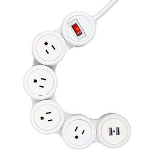  BLACK+DECKER Power Strip Extension Cord with 8 Grounded  Outlets, USB Port, USB-C Port, 5.5 ft Cable - Indoor Charging Station  Outlet Strip with Flat Plug - Premium Electrical Outlets & Accessories 