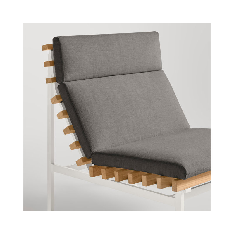 Perch Outdoor Teak Chaise Lounge, Toohey Charcoal, White