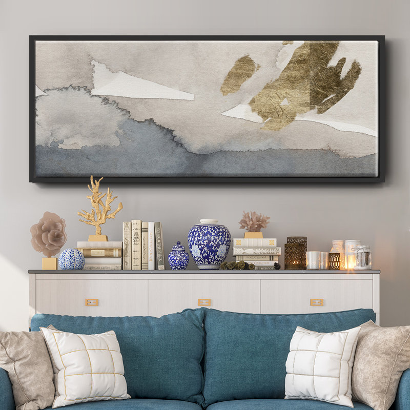 Aquarelle sur toile dorée I
