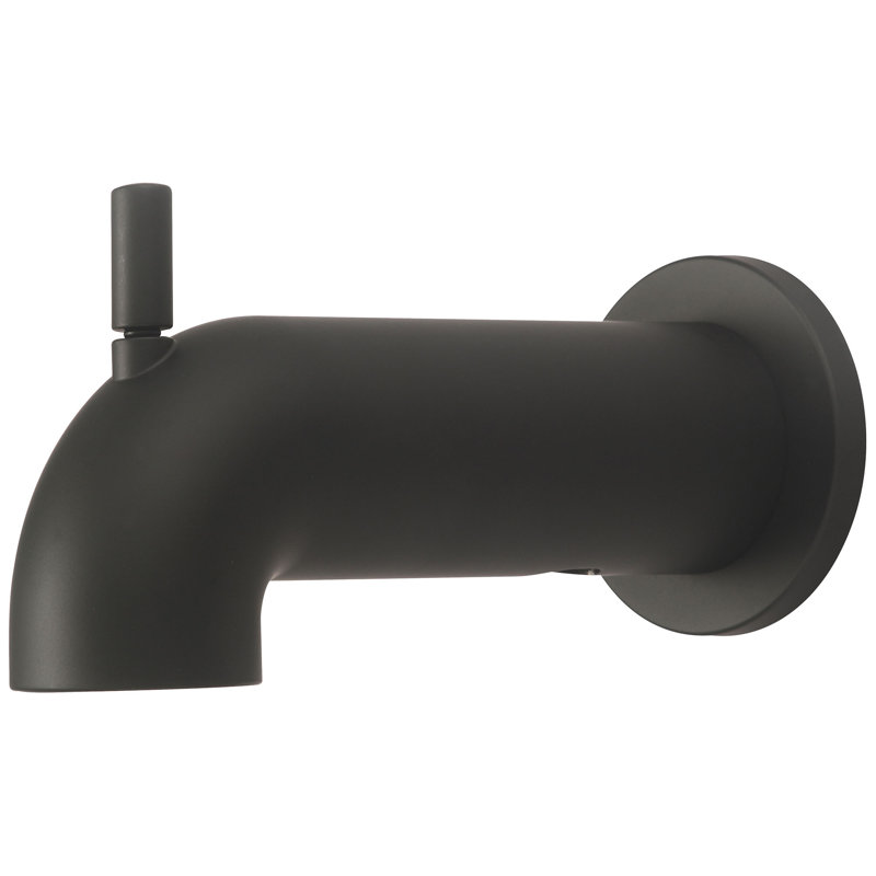 Wall Tub Spout with Diverter, Matte Black