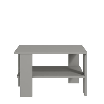 Modern Grey Coffee Table with Wall-Mount Option, 23.6 x 14.6 x 14.6 inches | 100% Melamine Coated Particle Board, Thickness: 0.7 inches | Multiple Shelves for Storage, Stylish and Functional Design for Living Room