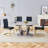 63" Modern Dining Table Set With PU Leather Chairs, U-Shaped MDF Base-116376087-116446158