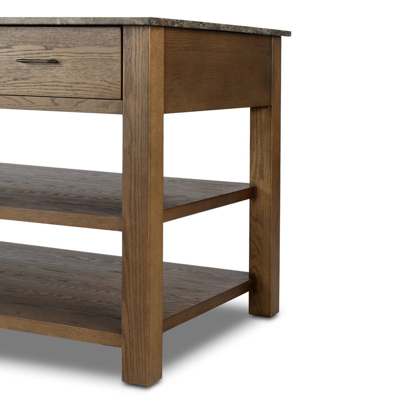 Divina Kitchen Island-Warm Grey Marble