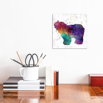 Old English Sheepdog Bobtail In Watercolour by Paul Rommer - Wrapped Canvas Painting