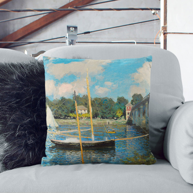 The Bridge at Argenteuil Scatter Cushion, 40cm H x 40cm W x 15cm D, Black