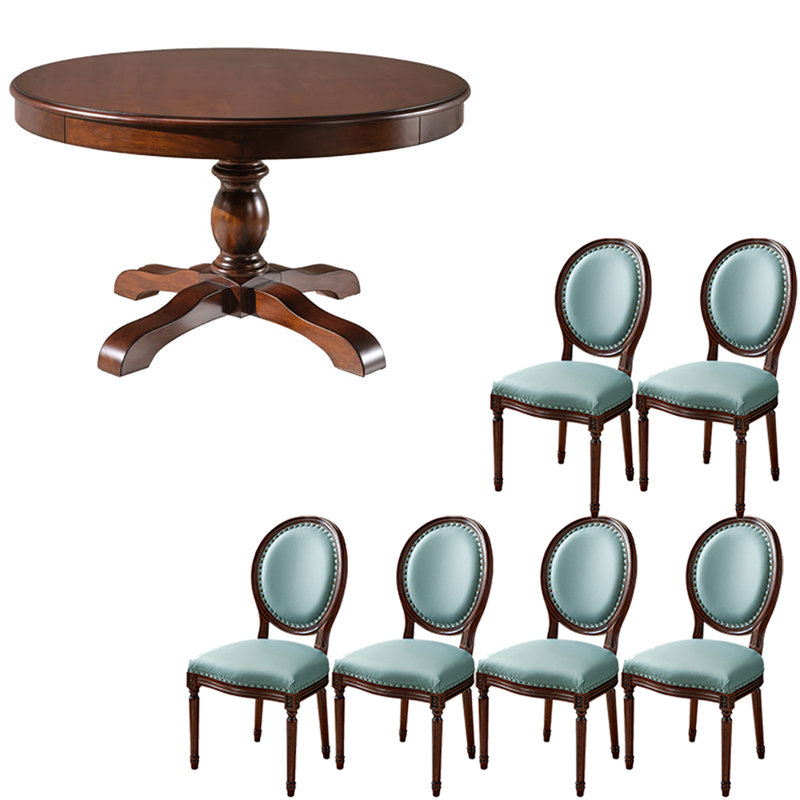American style retro solid wood dining table set
