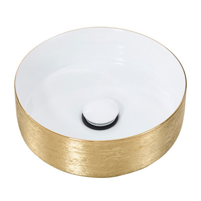 Metro Lane 31mm L x 31mm W Gold Ceramic Circular Sink