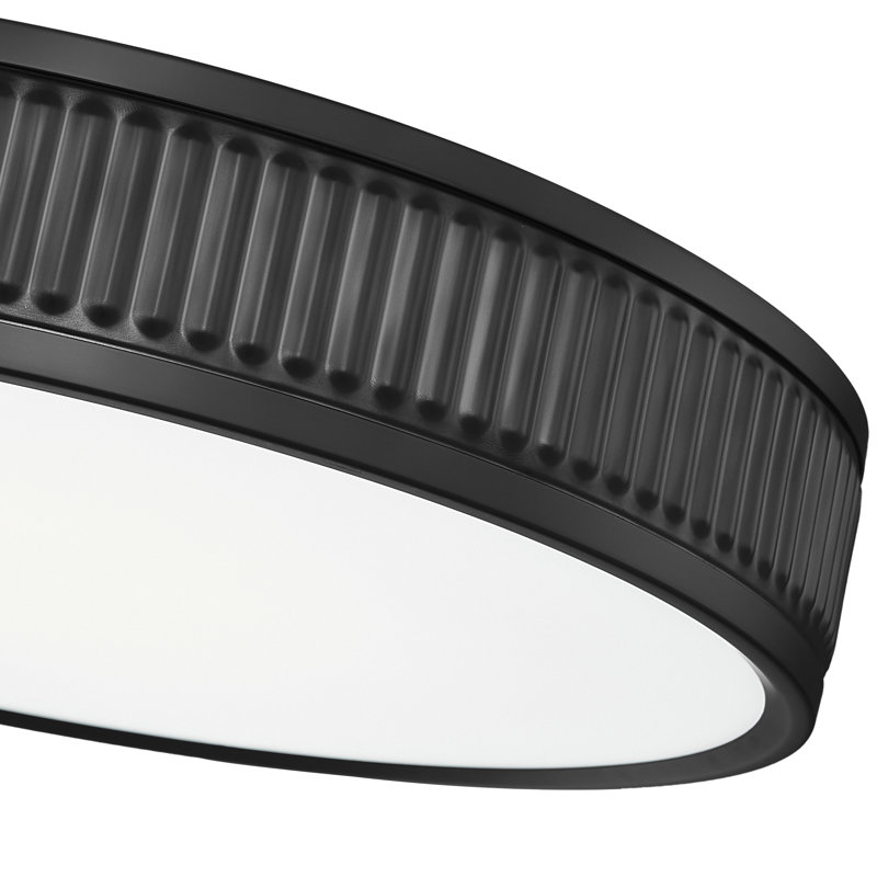 Plafonnier encastré 1 lumière 16,75 po Joanie, Noir mat