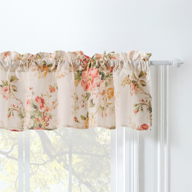 Floral Light-Filtering Lined Rod Pocket Valance, 84" x 18", Buttercup