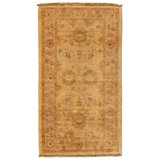 Hand Knotted Wool Area Rug in Ivory And Beige
