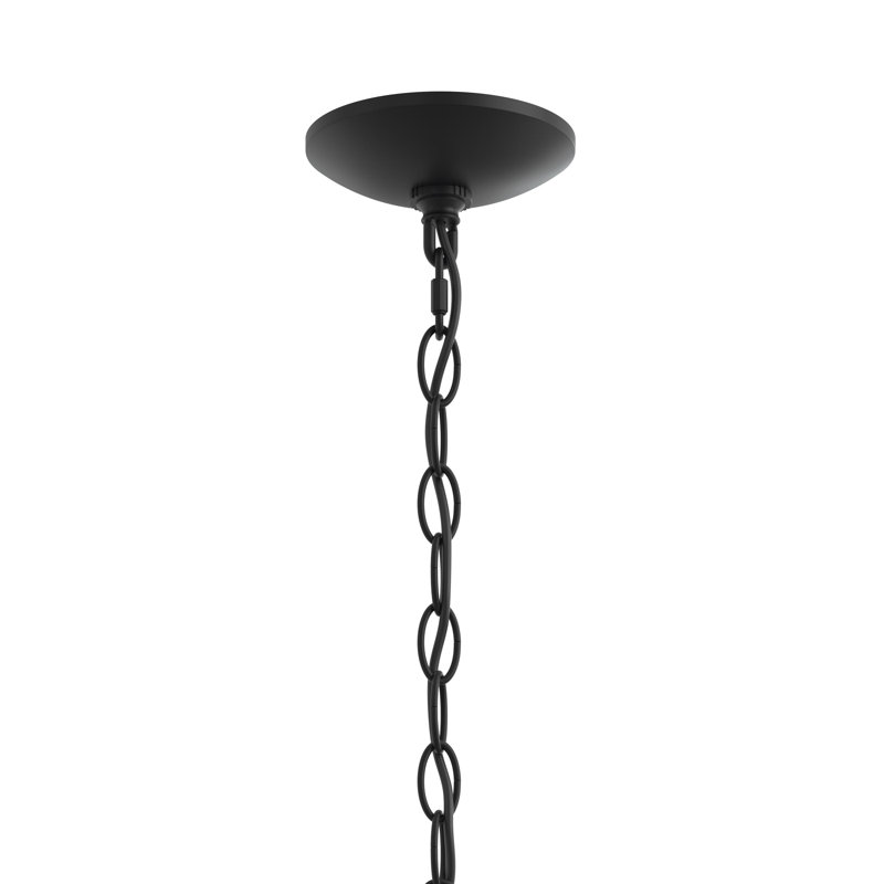 Lustre à 2 niveaux noir mat Ilia, Noir mat