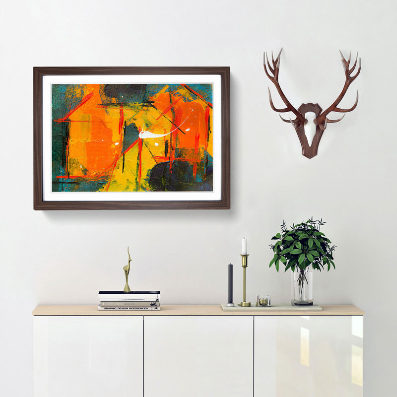 Abstract Vol.378 by S.Johnson - Framed Print, 48cm H x 65cm W x 2cm D, Walnut Framed