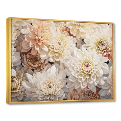«Pure White Chrysanthemums Mosaic II», reproduction sur toile