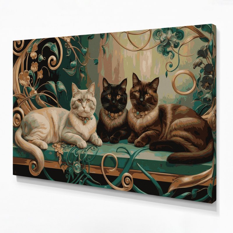 Art mural sur toile chats birmans