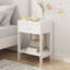 Table de chevet pour enfants avec tiroir en forme de vague, table de chevet blanche moderne, petite table de bout avec tablette de rangement ouverte pour chambre d'enfant
