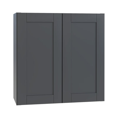 Gallery Cabinetry Gallery Now 24 W x 12 D x 30 H Ready-to-Assemble MDF Shaker Standard Wall Cabinet in Onyx