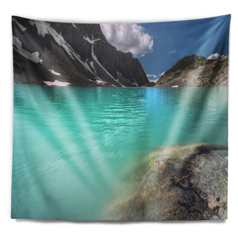 Tapisserie en cristal transparent the mountain lake, H 68 po x l 80 po