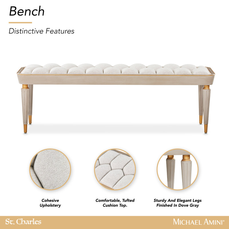 St. Charles Bench - Dove Gray
