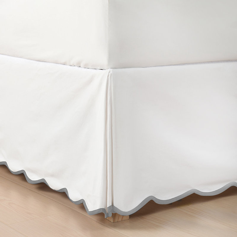 Chic Bed Skirt - Easy Fit Scallop Edge Pleated Bedskirts, Anti-Slip Dust Ruffle, Thick Fabric For Enhanced Privacy, Pre-Washed For Long-Lasting Use, Machine Washable