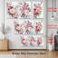 Toile murale florale rose poudré (paquet de 3)-118095927
